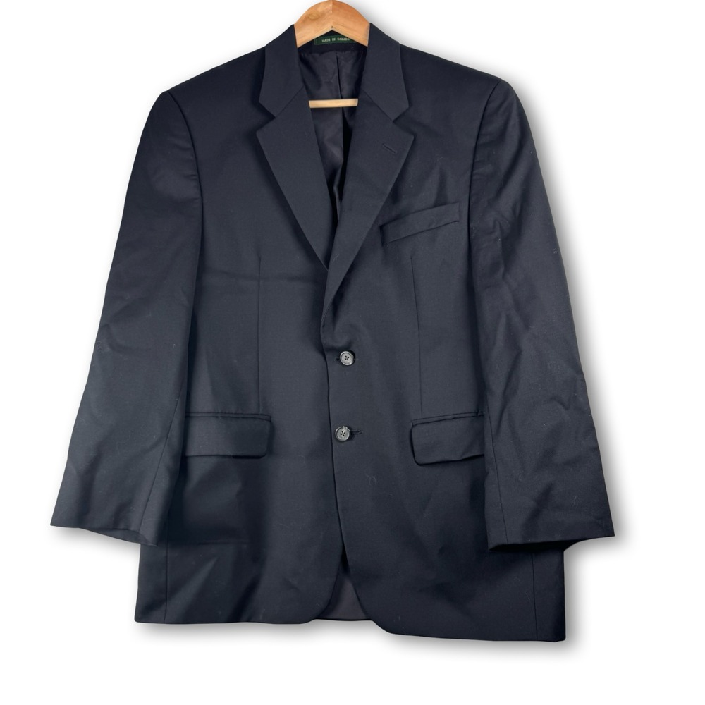 Lauren Ralph Lauren Mens Wool Black Blazer Jacket Sz 38S